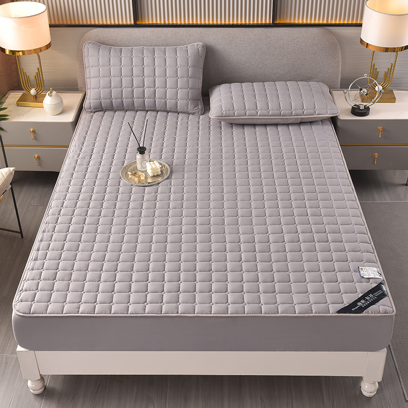 A类纯色夹棉床笠席梦思保护垫防滑固定床垫套加厚全包防尘罩四季,淘宝优惠券,粉丝福利购,淘宝优惠卷