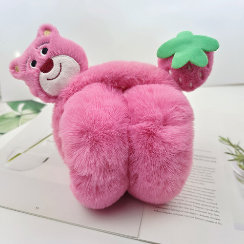 草莓熊耳罩女可爱冬季保暖耳套耳捂学生儿童耳暖防风防寒耳包 - 图2