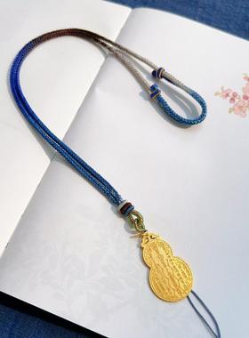 原创纯手工编织项链绳玉器挂绳翡翠吊坠中国结渐变色可调节