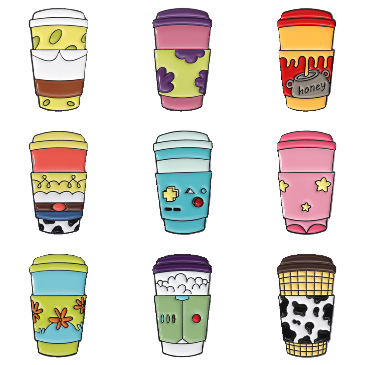 奶茶饮料杯胸针卡通金属徽章背包衣服笔袋装饰品领针配饰勋章胸章,淘宝优惠券,粉丝福利购,淘宝优惠卷