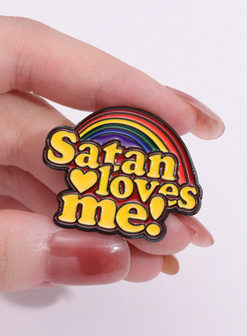 Satan爱我彩虹胸针男女金属徽章