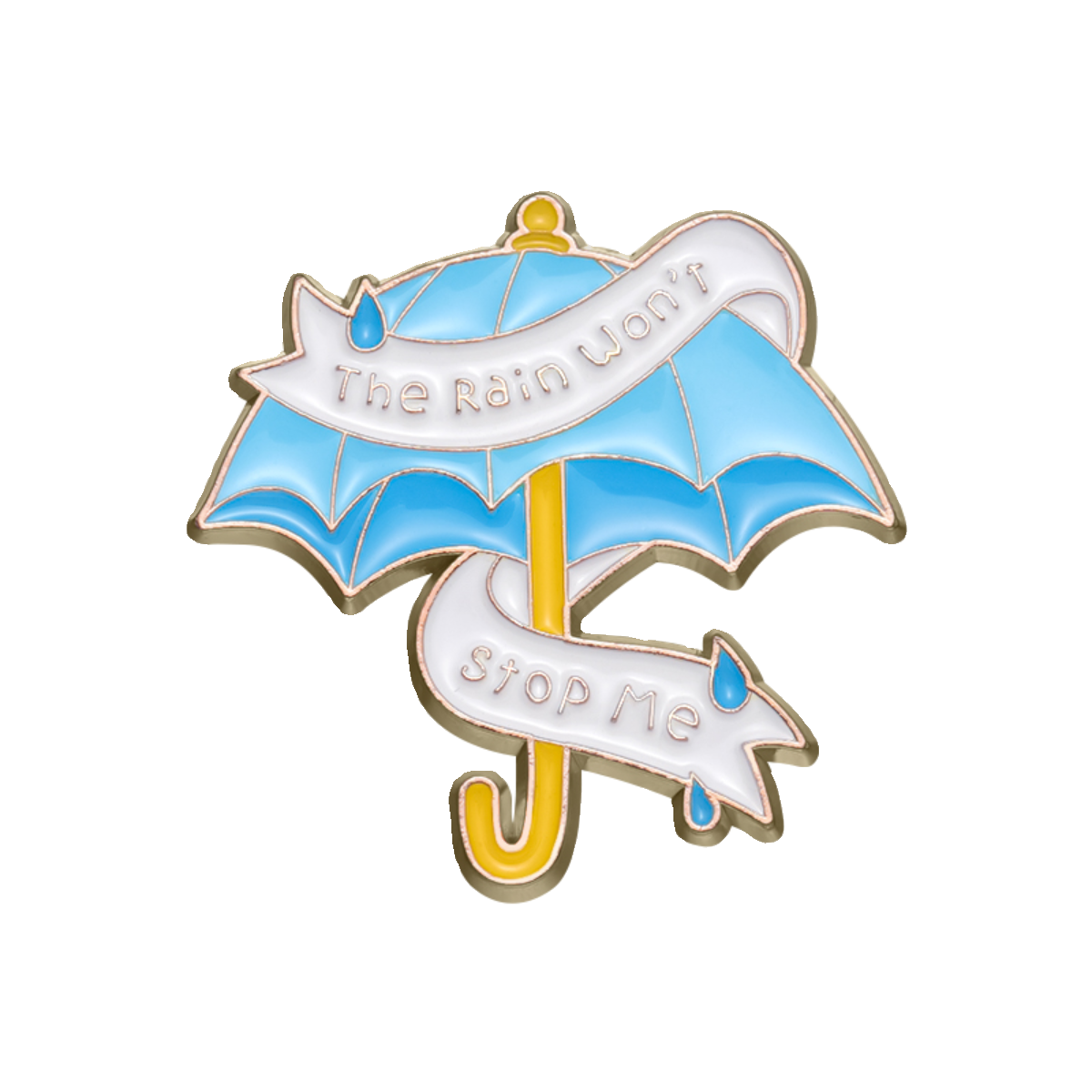 风雨阻止不了我励志胸针蓝色伞胸章个性金属徽章别针配饰包包挂件 - 图3