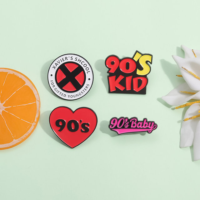 2026X Police Brooch Set 90s Retro Style Love Metal Badge Personalized Clothes Bag Accessories Pin