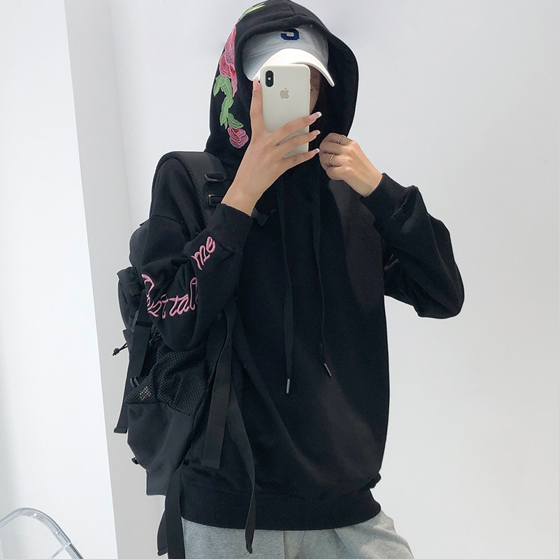 【茶茶家】2020秋季新款刺绣宽松卫衣 栀恋卫衣/绒衫