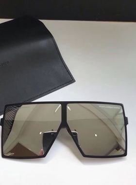 高磊鑫近日佩戴大方形时髦大墨镜 YL182太阳眼镜电镀抛光亮如镜潮