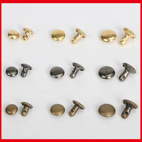 纯铜双面撞钉皮包子母钉铆钉圆帽双头帽钉DIY服装辅料箱包配件 - 图1