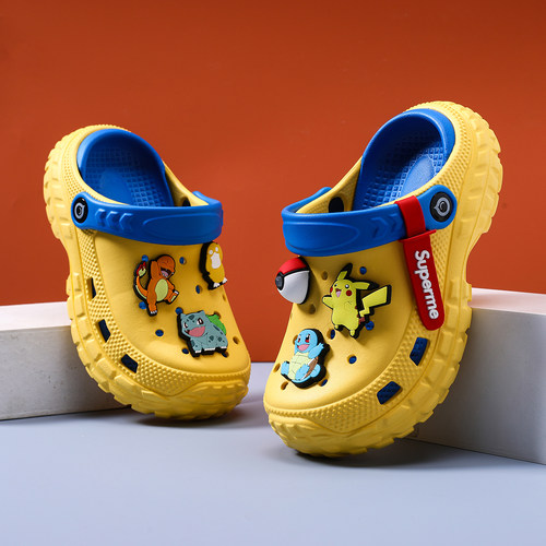 男童洞洞鞋儿童拖鞋2026夏季新款男孩防滑软底宝宝大童凉鞋沙滩鞋 - 图0