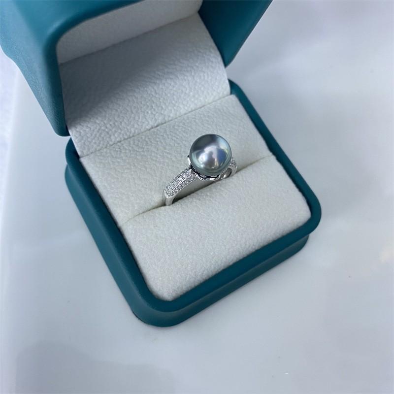 Sterling Silver Ring Seawater Pearls Tahiti
