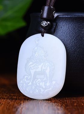 新疆和田玉羊脂玉白玉青白玉招财进宝貔貅吊坠男女款挂件玉坠玉佩