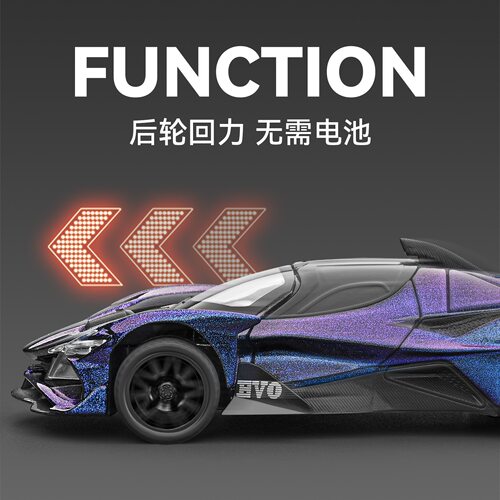 新款1：32阿波罗EVO仿真合金车模型儿童玩具摆件男孩收藏礼物 - 图2