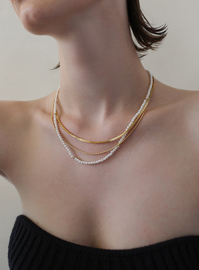 LELOUP流光极简双层珍珠项链