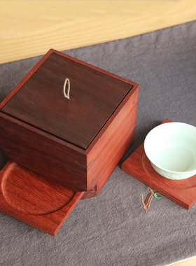 家用创意木质茶杯垫摆件