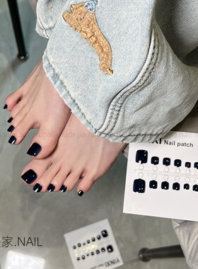 简约高级纯黑色脚穿戴甲贴片