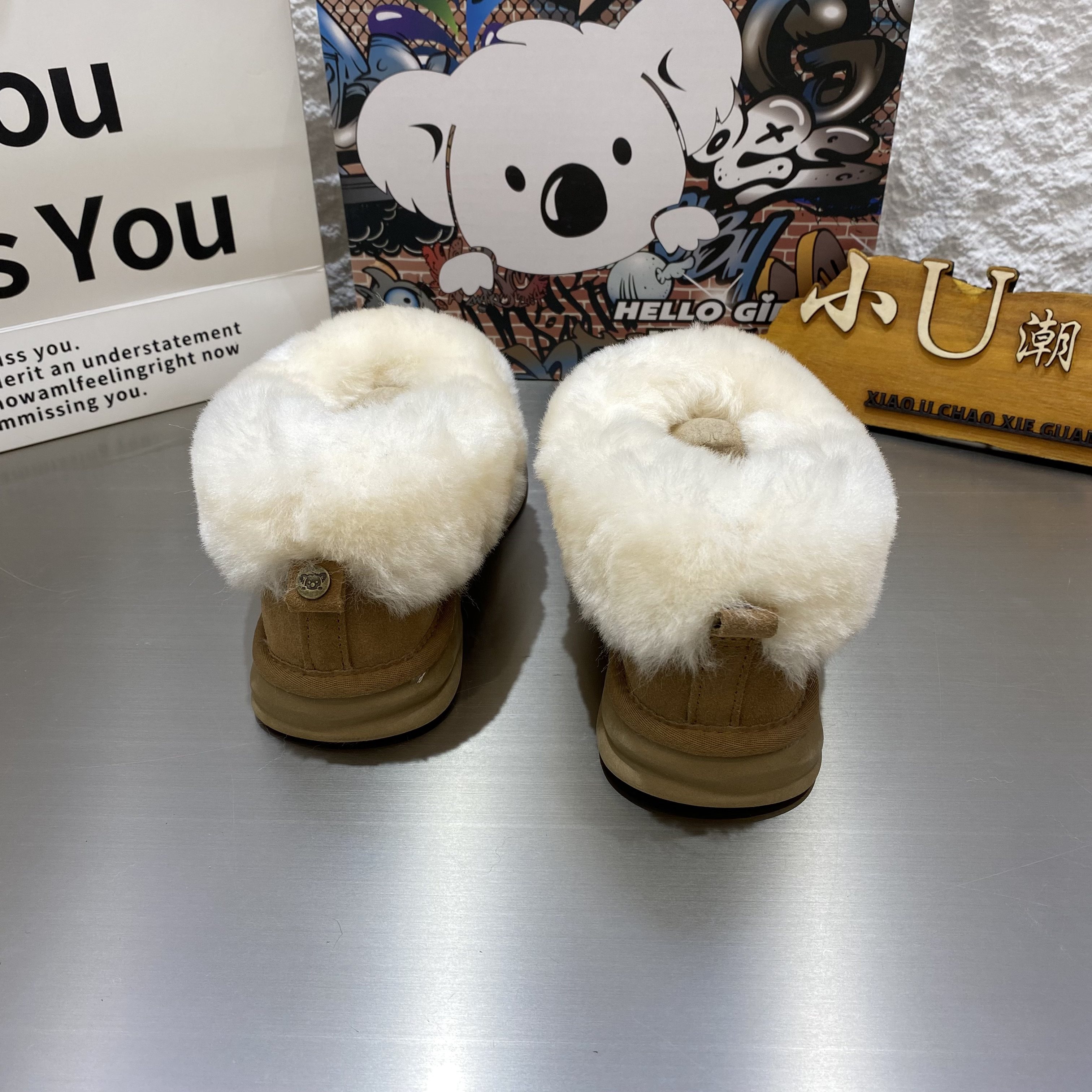 考拉小熊雪地靴1871羊毛口外翻包子和尚豆豆浅口雪地棉女初冬,淘宝优惠券,粉丝福利购,淘宝优惠卷