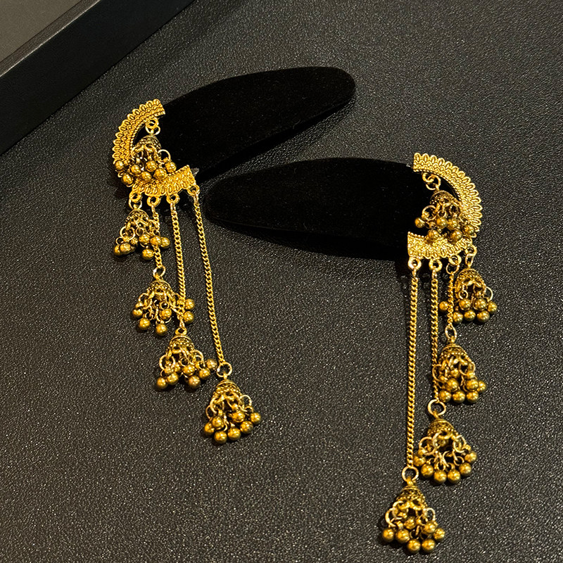 巫山月◆金色流苏铃铛发夹蒙古新娘手工头饰轻奢新中式民族风发饰,淘宝优惠券,粉丝福利购,淘宝优惠卷