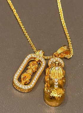 韦雪同款金刚杵貔貅项链吊坠