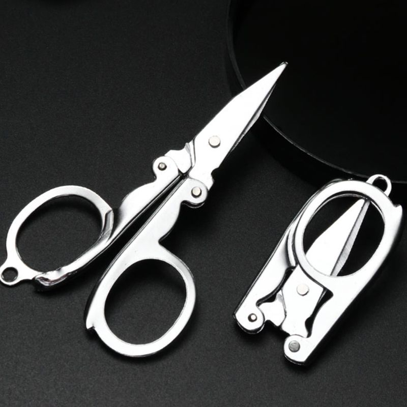 折叠剪刀钥匙扣小剪刀手工迷你随身碳钢便携小号旅行剪鼻毛钓鱼 - 图2