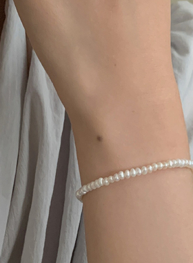 S925纯银天然珍珠手链女轻奢小众设计感高级气质百搭简约叠戴手串