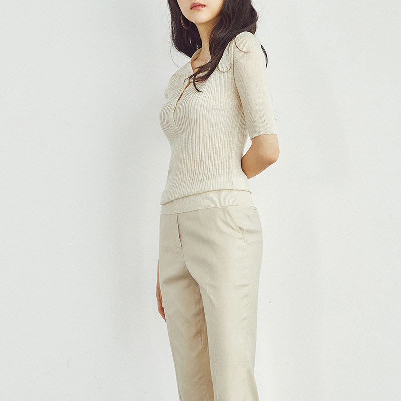 冰丝套头夏季2020新款v领针织衫 少媞毛针织衫