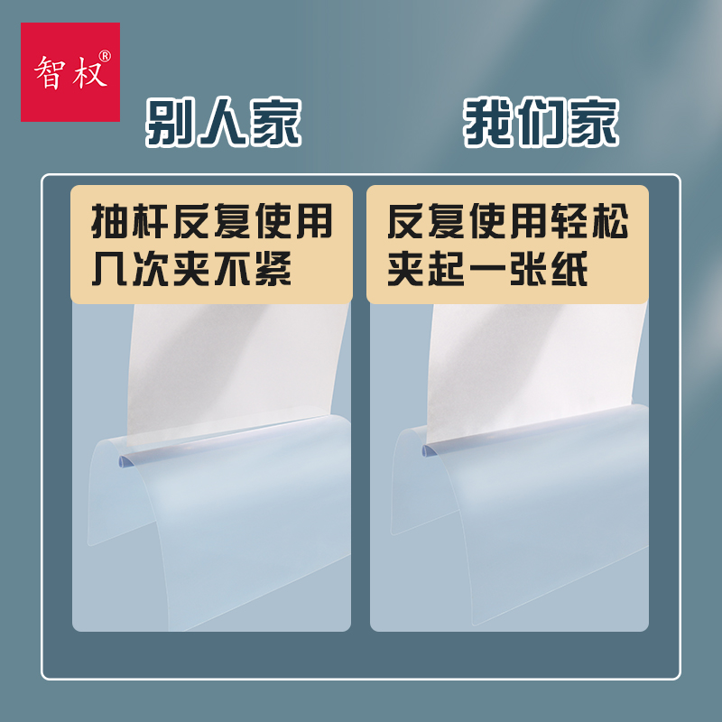 莫兰迪抽杆夹a4拉杆夹10个装塑料透明插页文件夹资料册试卷收纳袋办公用品学生整理神器书夹子孕检报告单收纳-图1