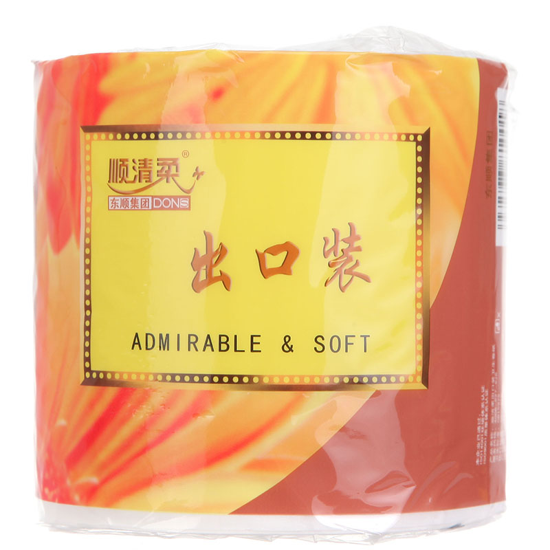 顺清柔卫生纸 卷纸 纸巾出口装1800g*3提组合装有芯卷纸家用厕纸 - 图0