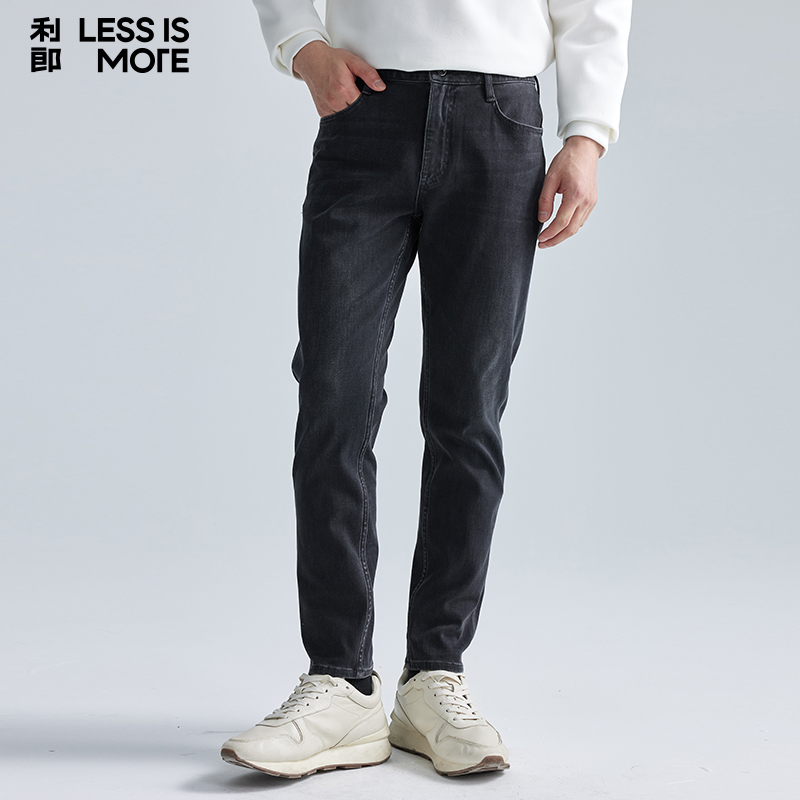 【万向弹面料】利郎青年商务牛仔裤2024冬季弹力休闲百搭通勤裤子