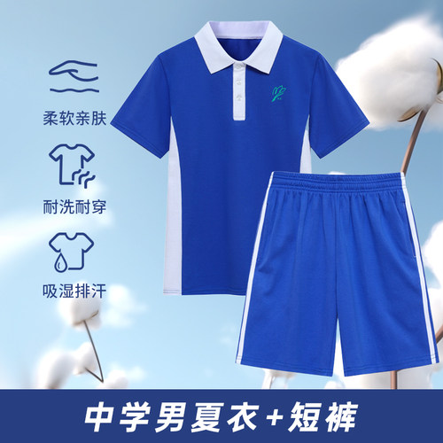 深圳校服裤子夏季初高中学生男女运动校裤初中速干面料短袖薄短裤 - 图2