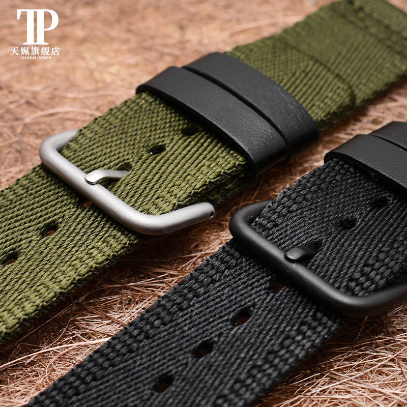 帆布手表带适配卡西欧男士运动款 天姵配件