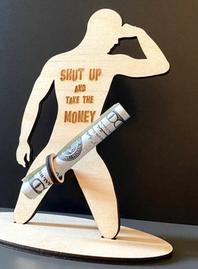 跨境新品Funny Money Holder木质恶搞裸体男人钱夹纸币架木质摆件