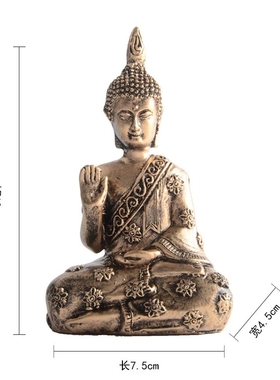 跨境东南亚红色仿古佛像树脂工艺品创意礼品家居装饰摆件花园庭院