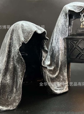 万圣节提灯地狱死神树脂摆件