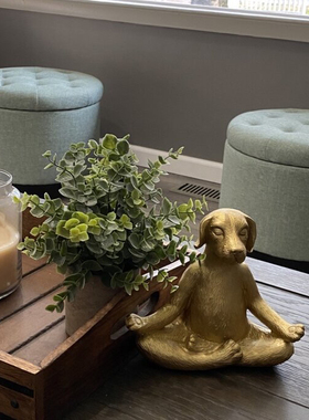 跨境新品golden yoga dog金色瑜伽狗家居装饰摆件树脂工艺品摆饰