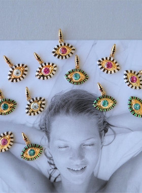 钛钢彩色生活恶魔之眼吊坠项链邪眼眼球项链个性ins千禧风项链