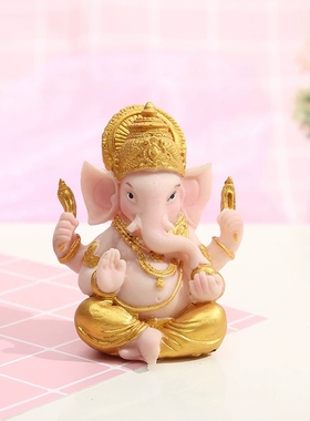 吧台收银台桌面装饰树脂工艺品办公室风水招财旺事业象鼻财神摆件