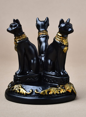 贝斯特猫咪摆件树脂家居工艺品装饰品水晶球底座原石矿石展示支架