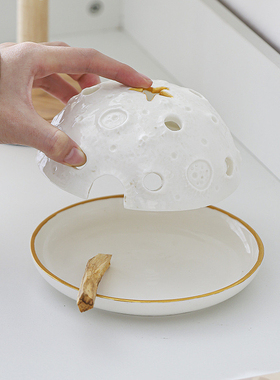 新款陶瓷圣木鼠尾草燃烧盘香炉圣木架香薰托盘palo santo holder