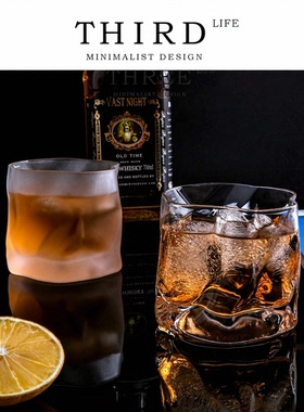 北欧极简耐热玻璃威士忌杯