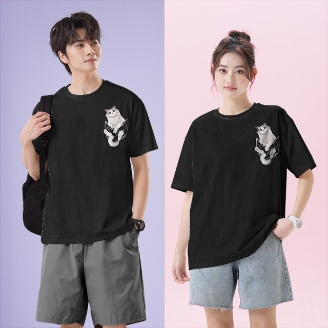 Original ragdoll cat cute pet fake pocket short-sleeved T-shirt