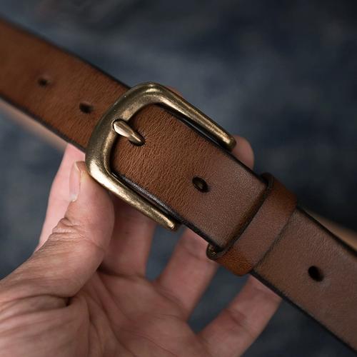 Ретро кожаный медный ремень, 2.8см, воловья кожа