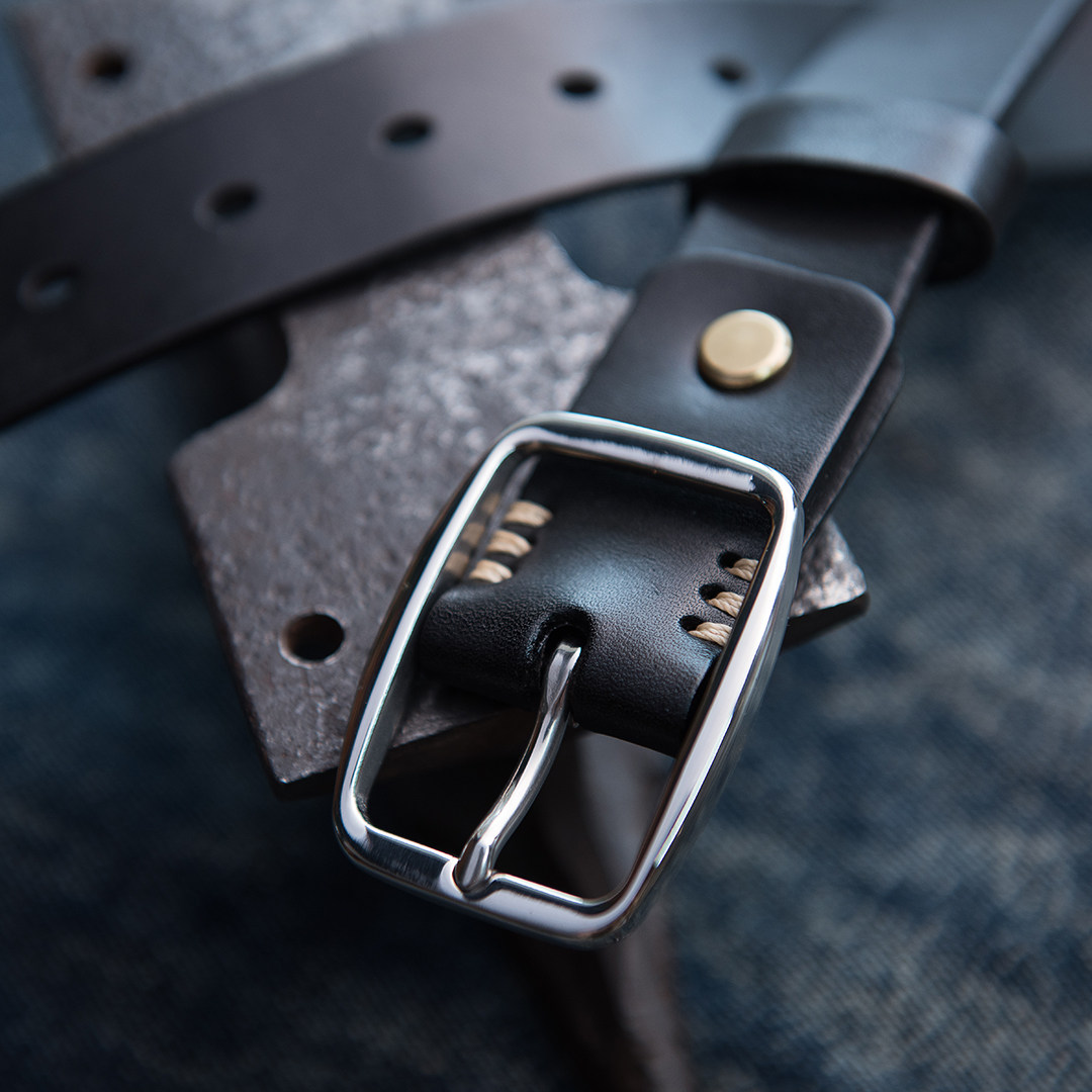 Mountain rock workshop 商务男真皮腰带 3.3宽 光面不锈钢针扣,淘宝优惠券,粉丝福利购,淘宝优惠卷