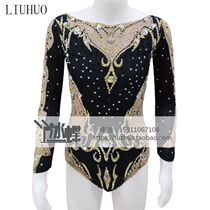 LIUHUO Artistic Gymnastics Suit Bodysuit Women Children Performance Wear for adult competitive dress Black BD1295