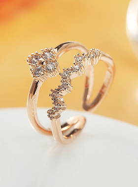 爱依依开口双排脚戒指女