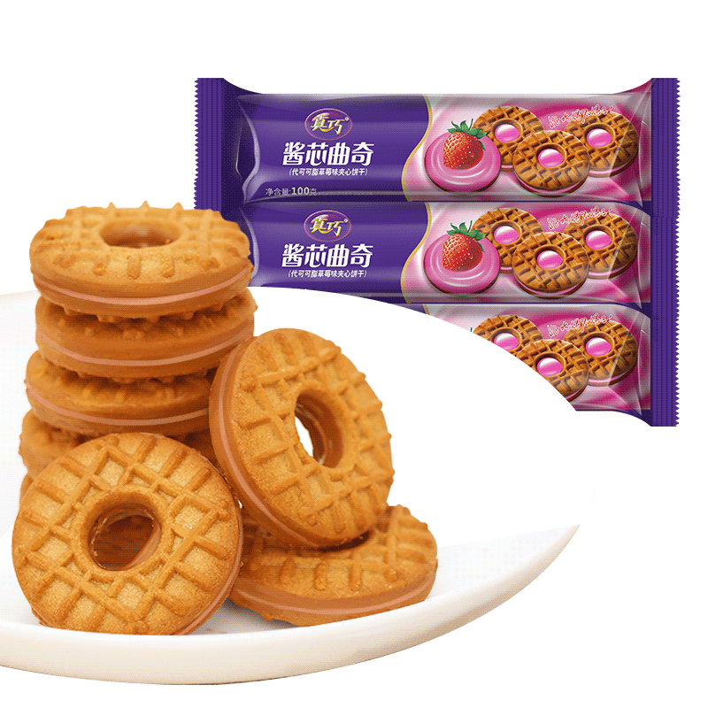 真巧酱芯曲奇巧克力夹心饼干袋装