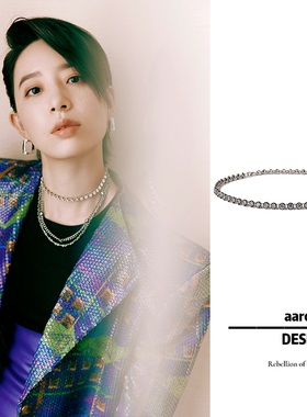 原创镶嵌锆石银项链AaronX925银