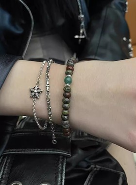 小众叠戴天然石串珠手饰原创设计