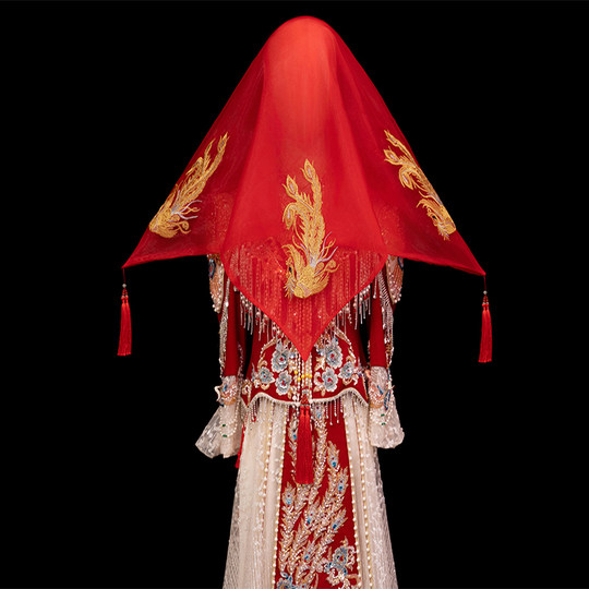 Mariée hijab rouge Xiuhe Hanfu mariage hijab rouge