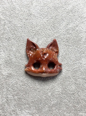 新款岫玉狐狸面具天然玉石狐狸吊坠岫玉辽阳花玉狐狸头吊坠手牌