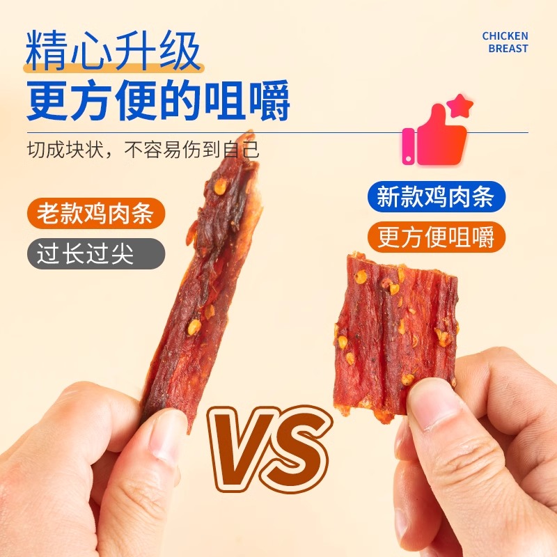 农香森风干鸡肉干500g香辣鸡胸肉块减低耐嚼抗饿卡脂代餐解馋零食