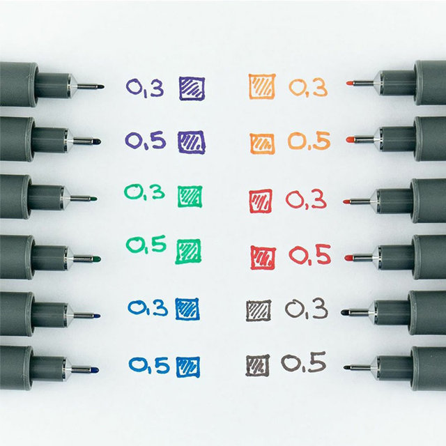 Staedtler hook pen 308 watercolor hook pen 0.3mm | 0.5mm painting hook pen color student art stroke pen hook pen painting handbook painting single package commonly used combination package