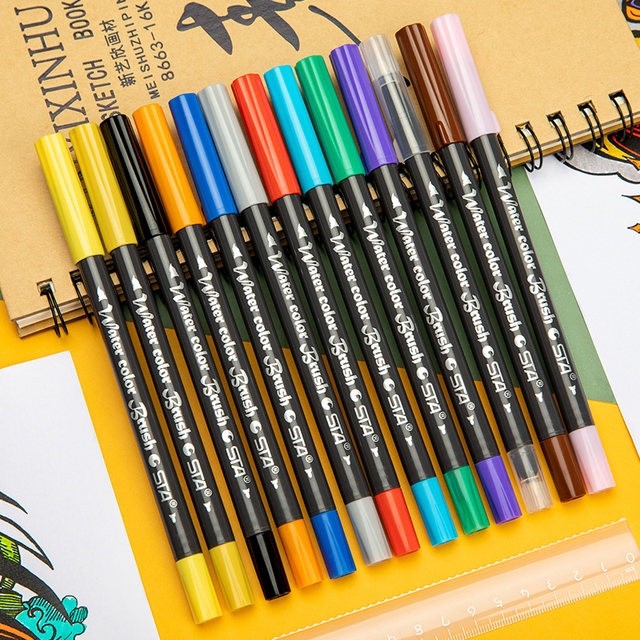 Star hand-painted double-headed color 24 soft-head markers